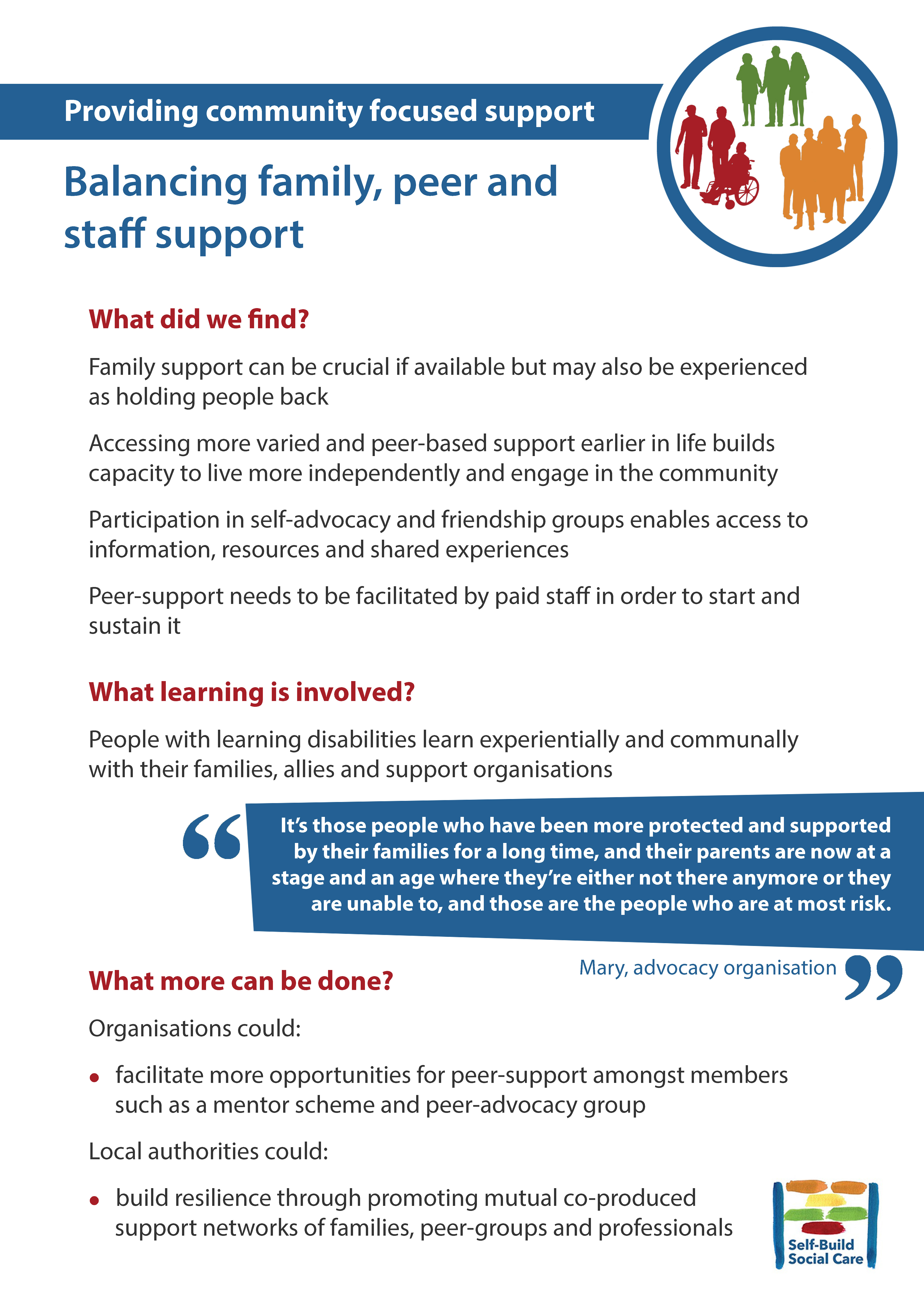 Balancing family, peer and staff support image